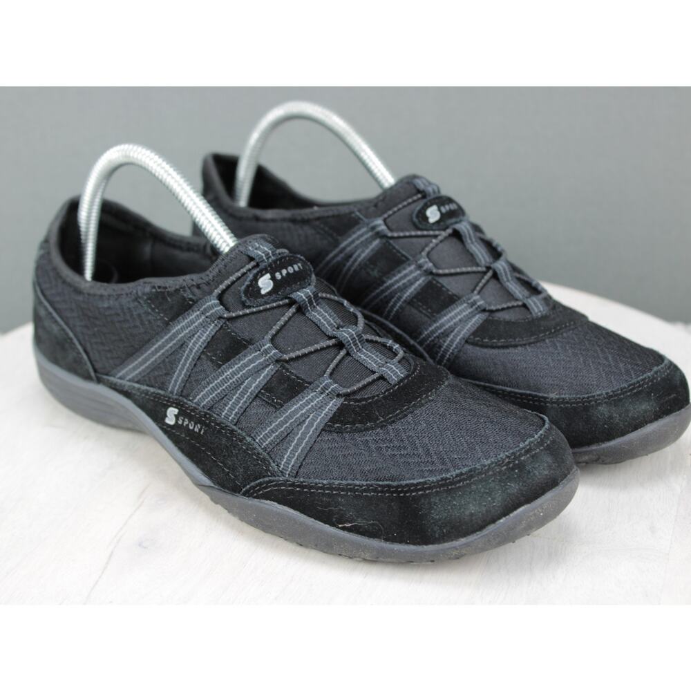 Sport Black Slip On Walking Shoes Mens Size 10 Lightweight Comfort